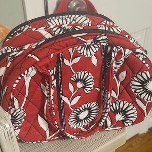 Vera Bradley Red and White Floral Cosmetic Bag